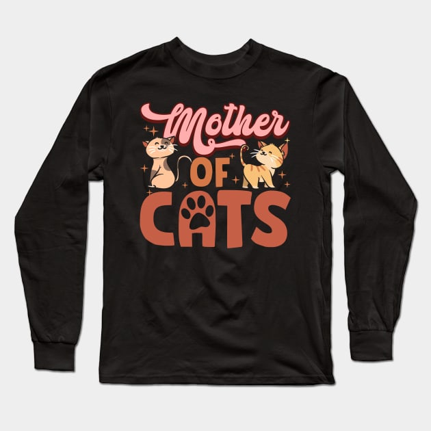 Mother of Cats Long Sleeve T-Shirt by uncannysage